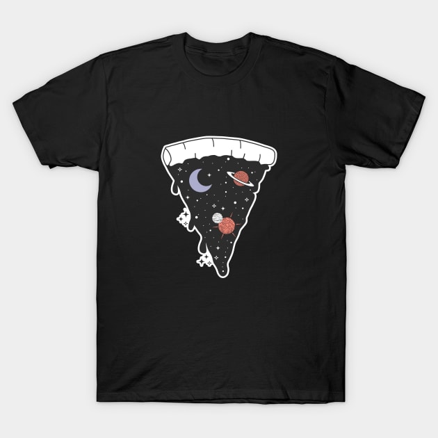 Space Pizza T-Shirt by emanuelacarratoni